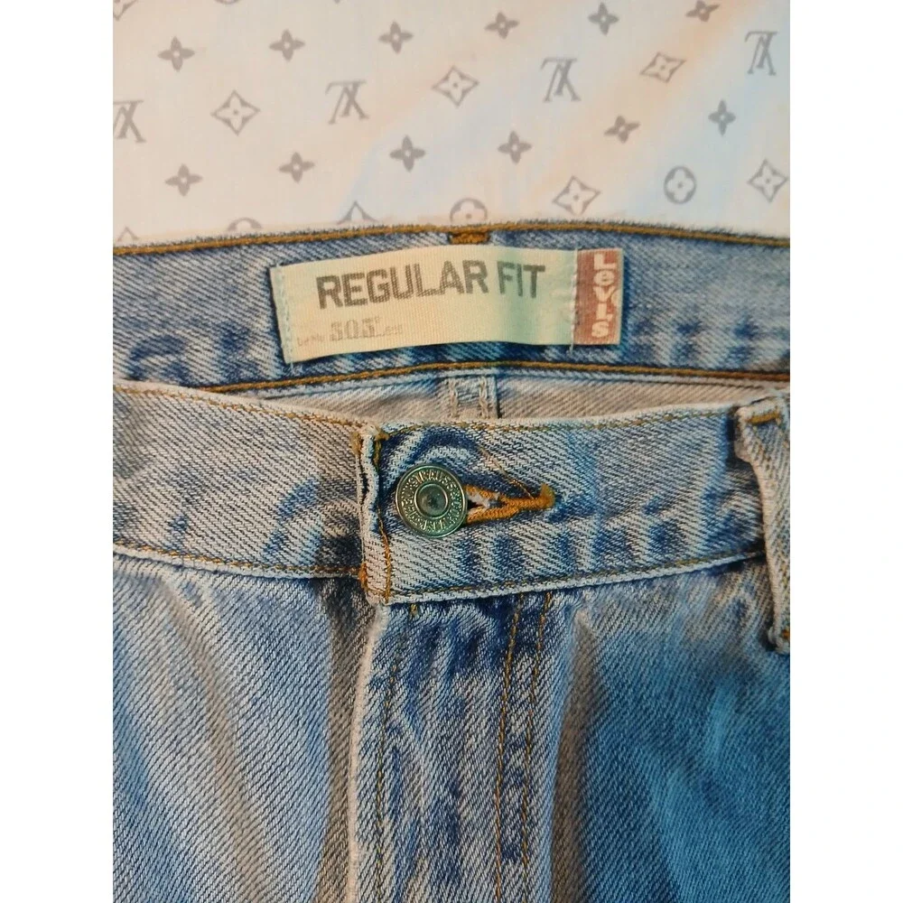 Vintage 90s Levi’s 505 Jeans Mens 40x30 Regular Fit Blue Faded USA Distressed
